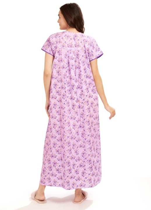 Women's Cotton Printed Feeding Nursing Maternity Nighty
