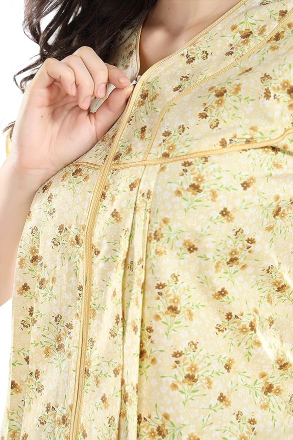 Women's Cotton Printed Feeding Nursing Maternity Nighty