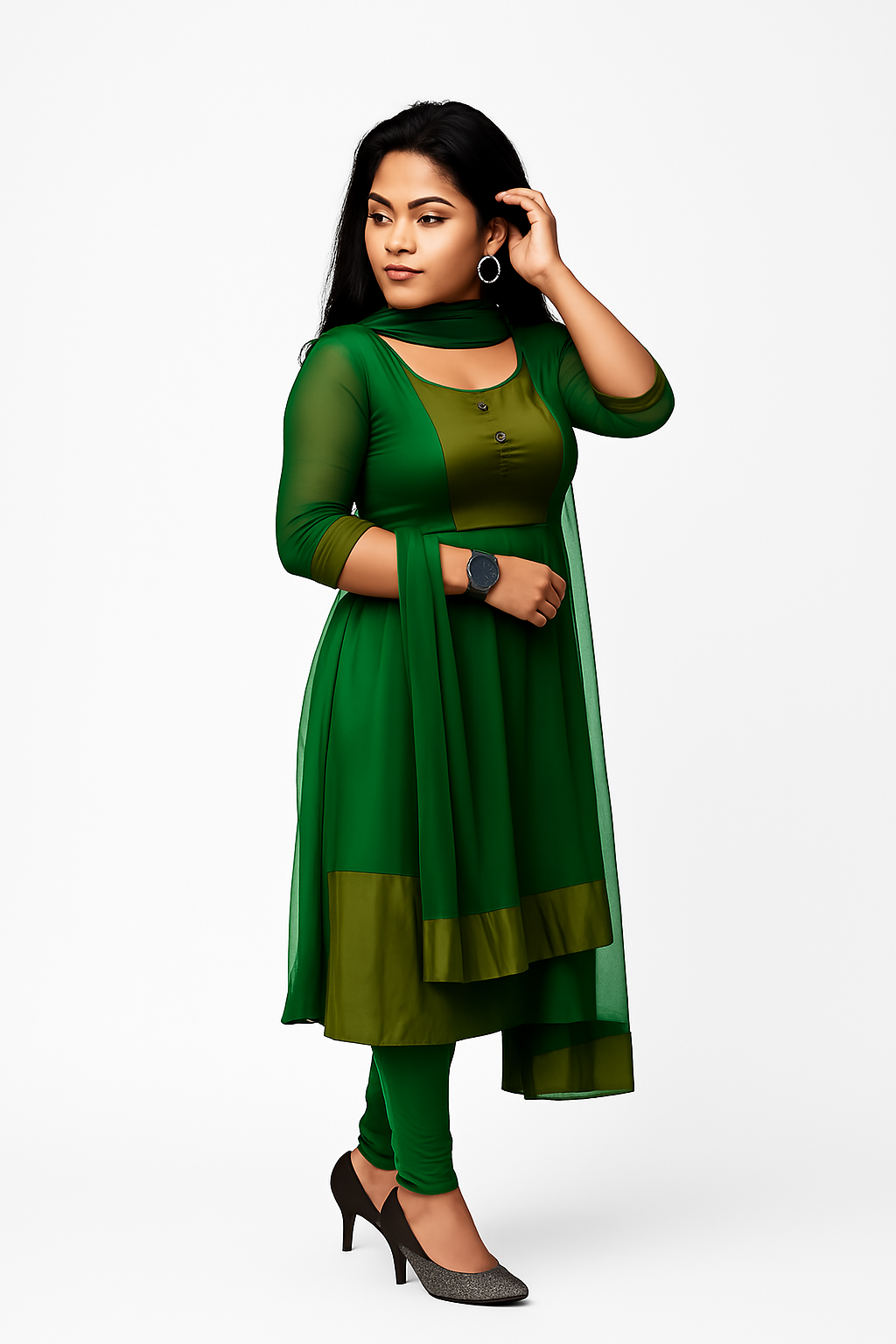 Premium Jacquard Chiffon Kurti Pant Sets