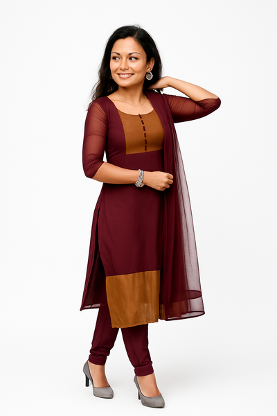 Premium Jacquard Chiffon Kurti Pant Sets