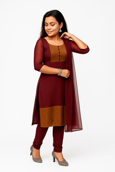 Premium Jacquard Chiffon Kurti Pant Sets