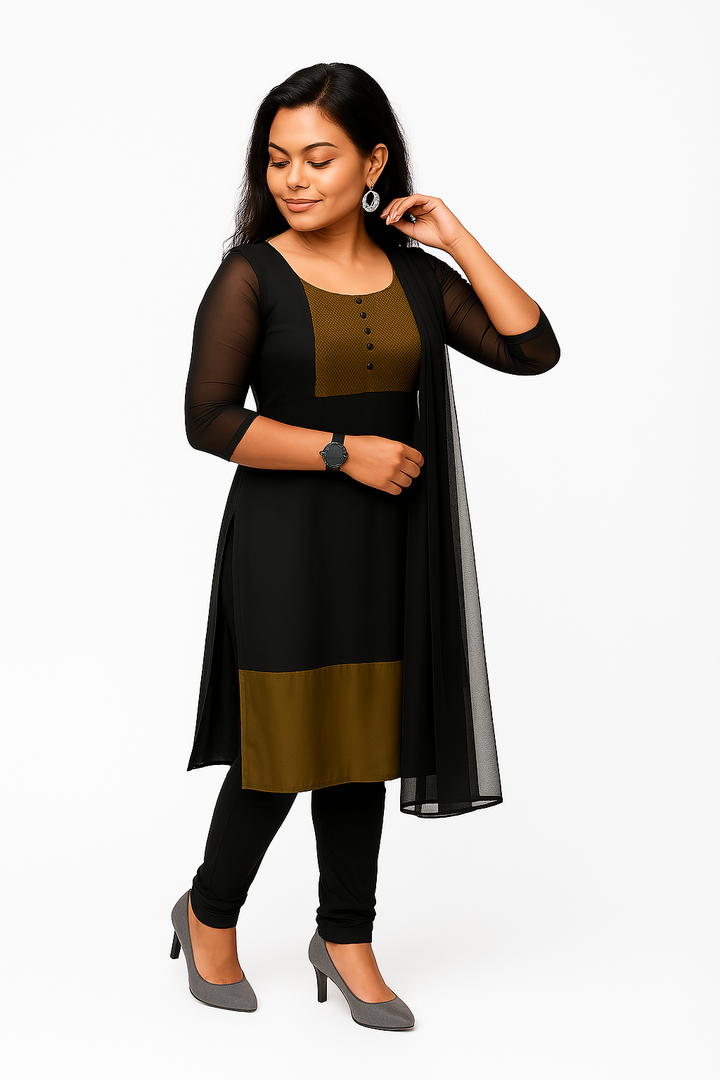 Premium Jacquard Chiffon Kurti Pant Sets