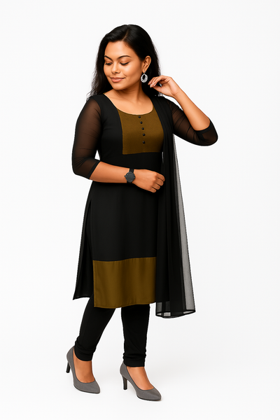 Premium Jacquard Chiffon Kurti Pant Sets